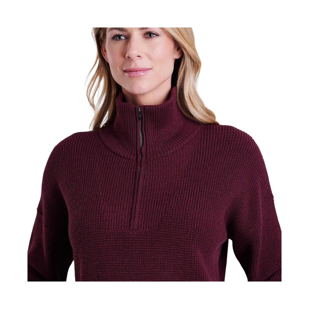 Kuhl Women's Norda Quarter Zip Sweater - Zinfandel - Lenny's Shoe & Apparel