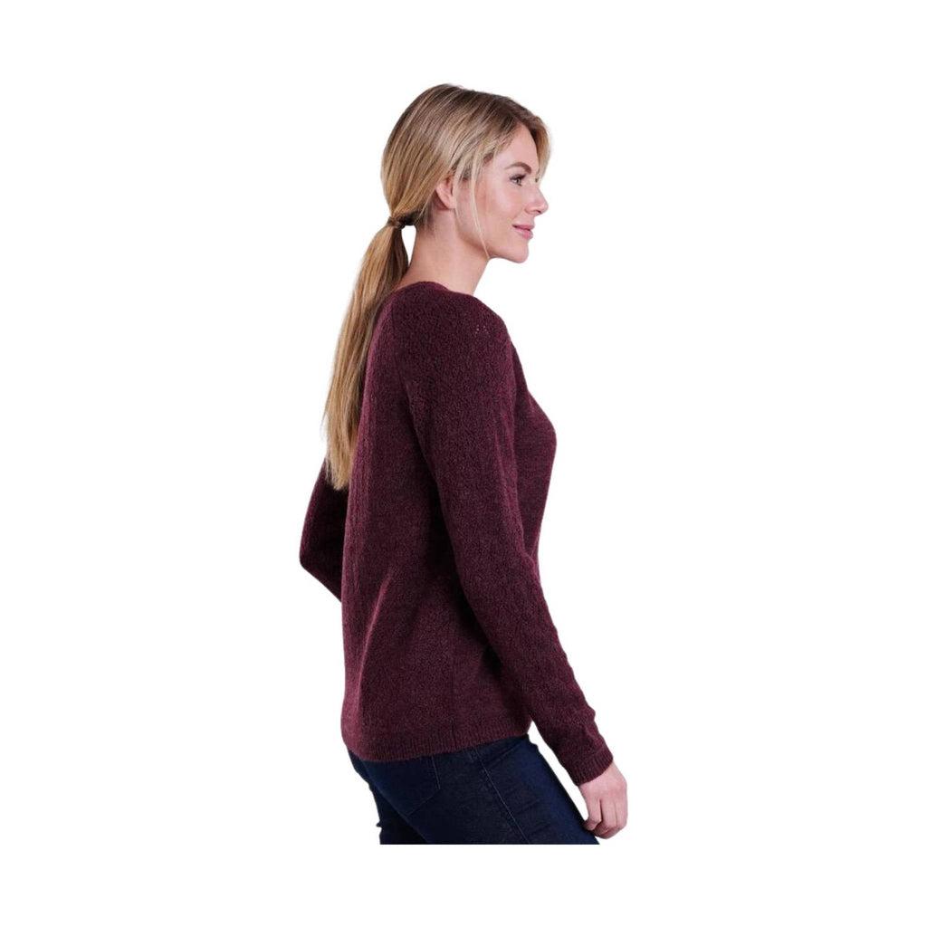 Kuhl Women's Sonata Pointelle Sweater - Zinfandel - Lenny's Shoe & Apparel