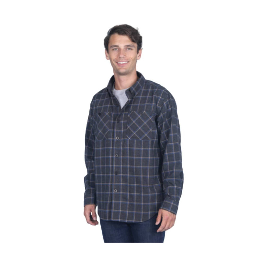 Maxxsel Men's Flannel - Charcoal Blue - Lenny's Shoe & Apparel