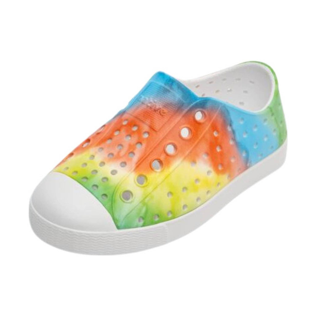 Native Kids' Youth Jefferson Sugarlite Print - Shell White/Rainbow Tie Dye - Lenny's Shoe & Apparel