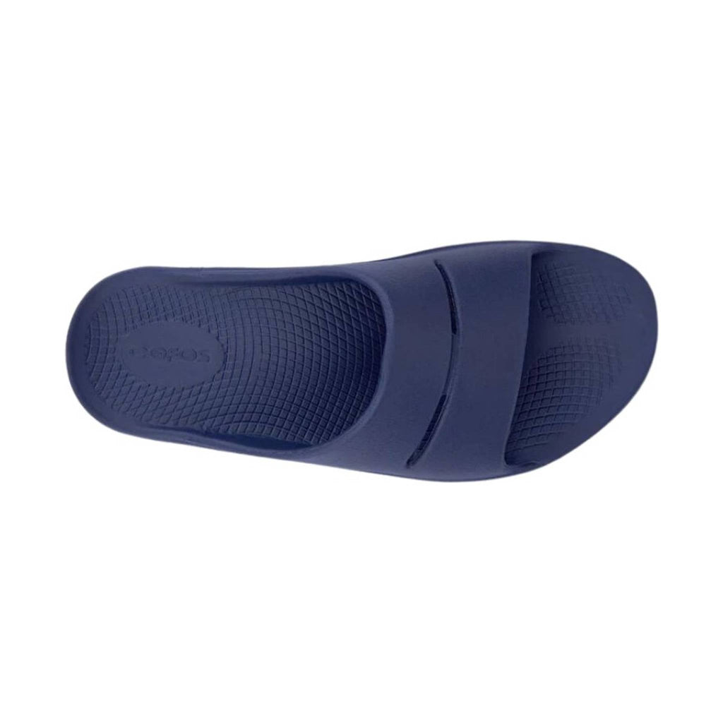 OOfos OOahh Slide - Navy Blue - Lenny's Shoe & Apparel