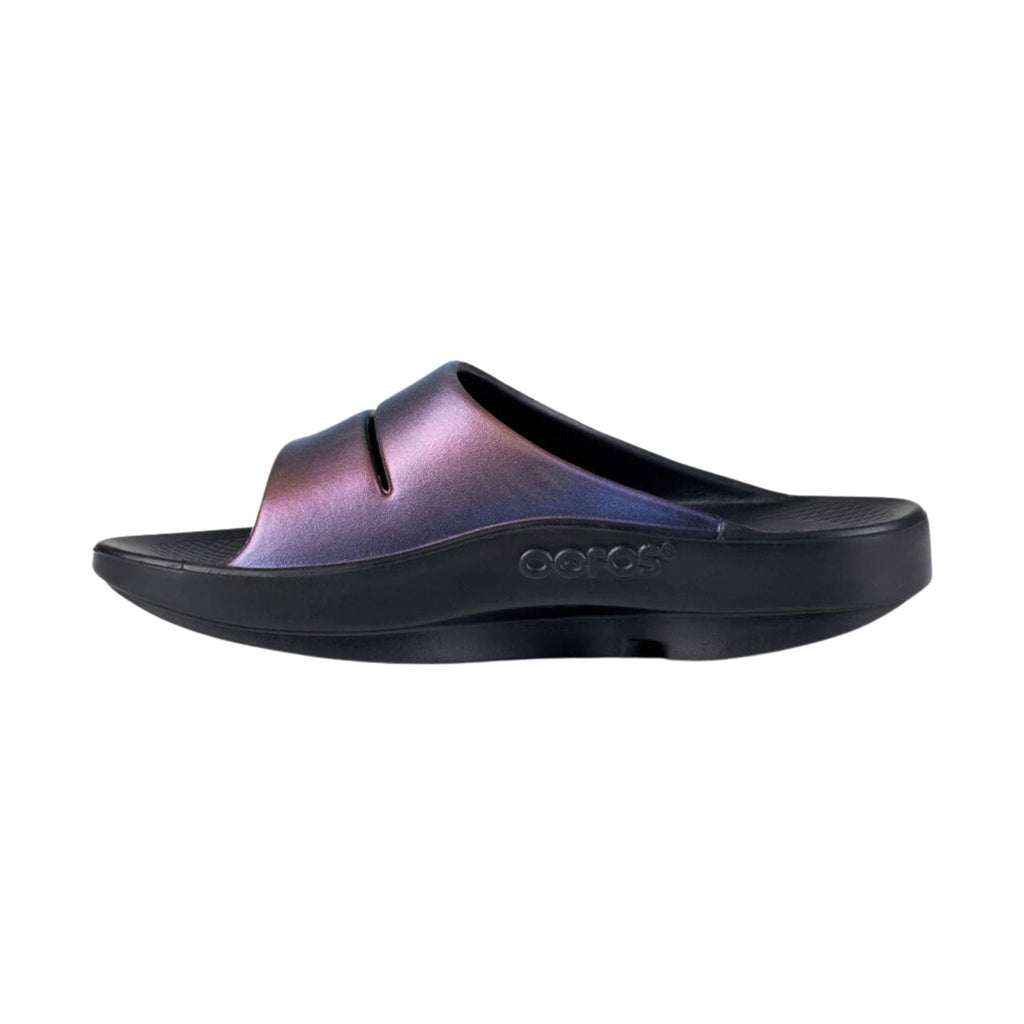 OOfos Women's OOahh Luxe Slide - Midnight Spectre - Lenny's Shoe & Apparel