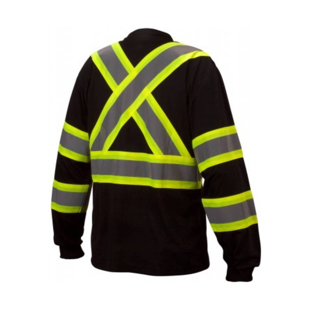 Pyramex Men's Long Sleeve Enhanced Hi-Vis T-Shirt - Black - Lenny's Shoe & Apparel