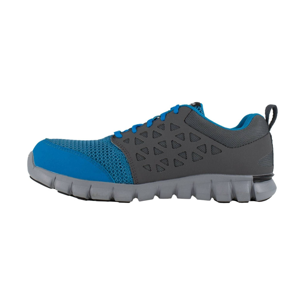 Reebok Work Men's Sublite Cushion Alloy Toe ESD Work Shoe - Grey/Blue - Lenny's Shoe & Apparel