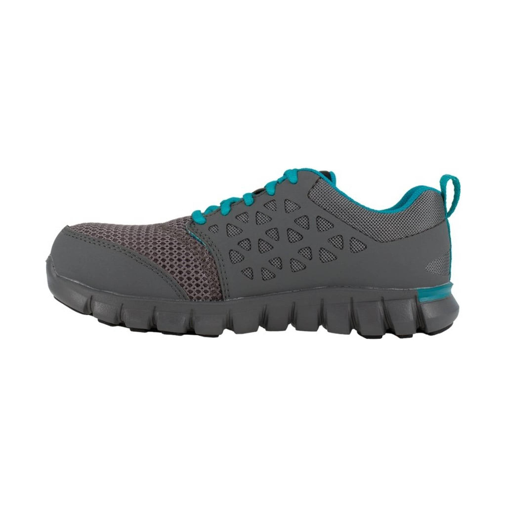 Reebok Work Women's Sublite Cushion Alloy Toe - Grey/Turquoise - Lenny's Shoe & Apparel