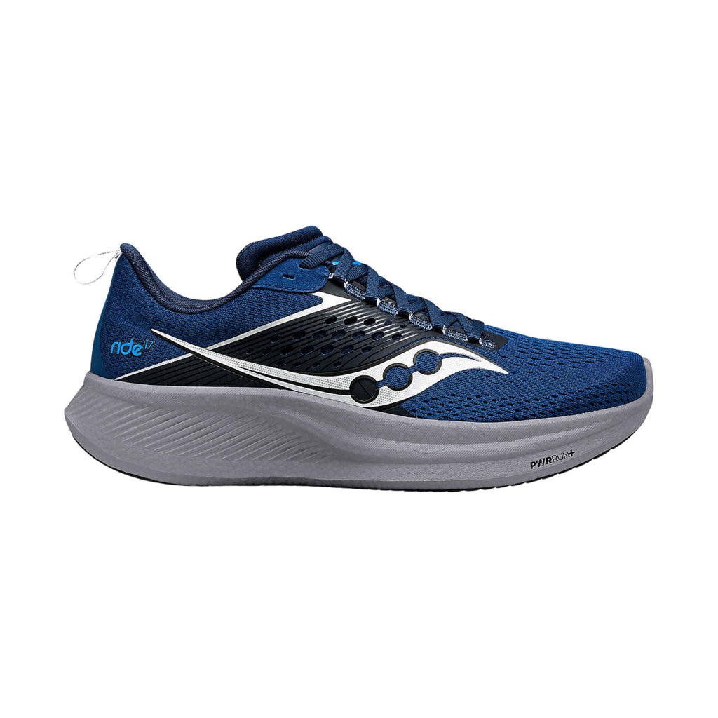 Saucony Men's Ride 17 Running Shoes - Tide/Silver - Lenny's Shoe & Apparel