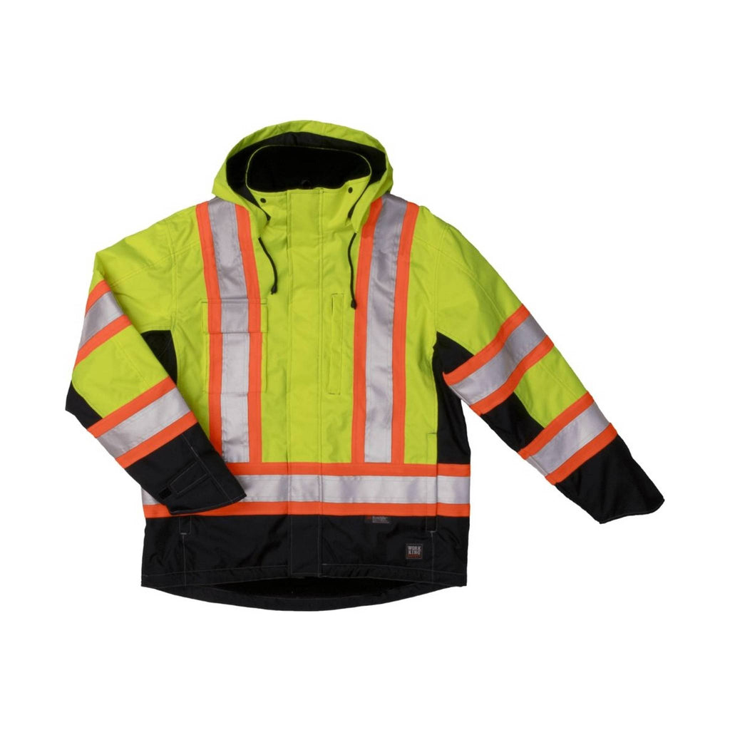 Tough Duck Men's Fleece Lined Safety Jacket - Fluorescent Green - Lenny's Shoe & Apparel