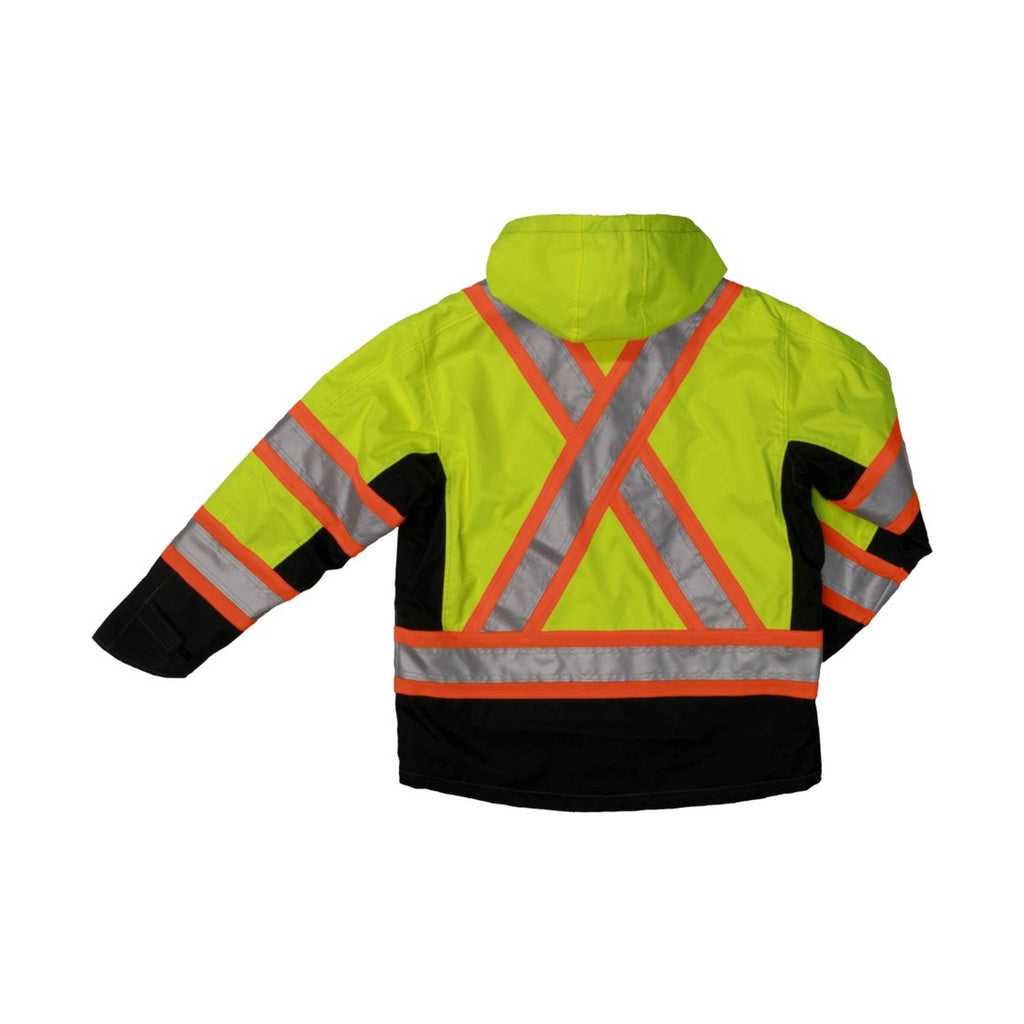 Tough Duck Men's Fleece Lined Safety Jacket - Fluorescent Green - Lenny's Shoe & Apparel