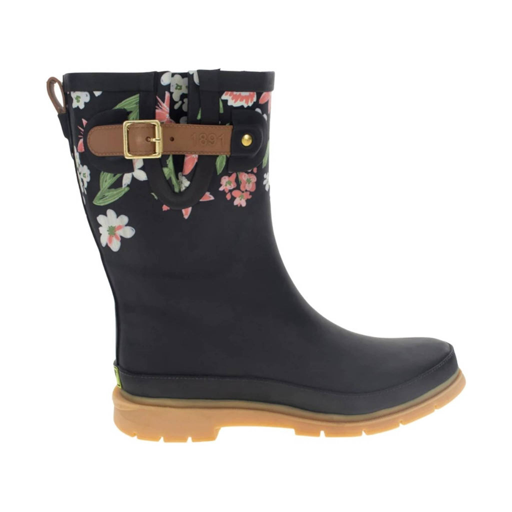 Western Chief Women's Brushed Petals Mid Rain Boots - Black - Lenny's Shoe & Apparel