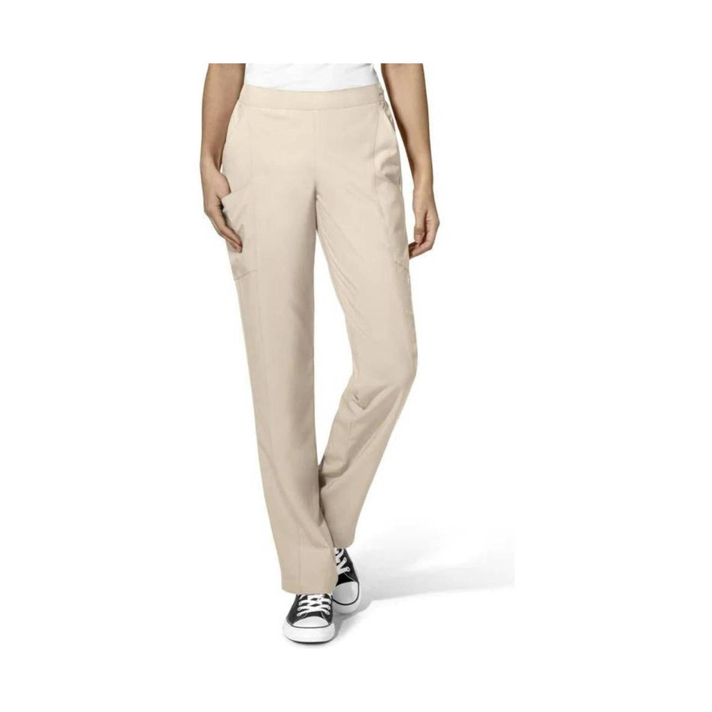 WonderWink Women's Full Elastic Scrubs Pants - Khaki - Lenny's Shoe & Apparel