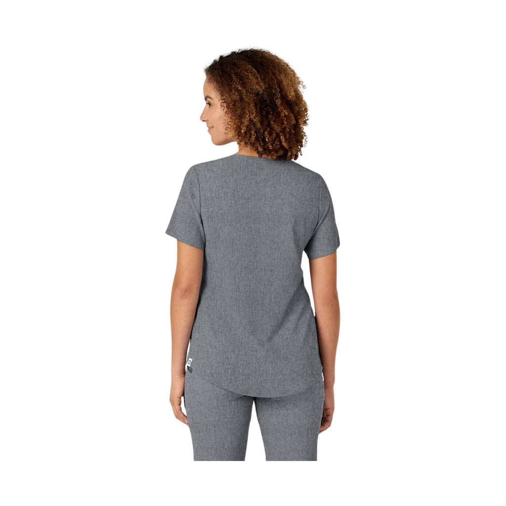 WonderWink Women's Renew V Neck Scrub Top - Grey Heather - Lenny's Shoe & Apparel