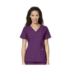 WonderWink Women's Stylized V-Neck Scrub Top - Eggplant - Lenny's Shoe & Apparel